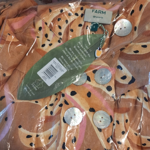 NWT FARM Rio Caramel Raining Bananas Puff Sleeve Jumper - Picture 4 of 6